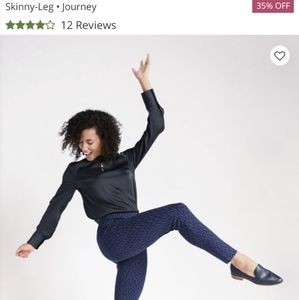 Betabrand journey pants - blue Chevron - M